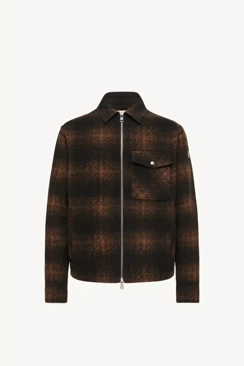 Moncler Check Jersey Zip-up Shirt Jacket | Thumbnail 2 Moncler Check Jersey Zip-up Shirt Jacket | Thumbnail 2
