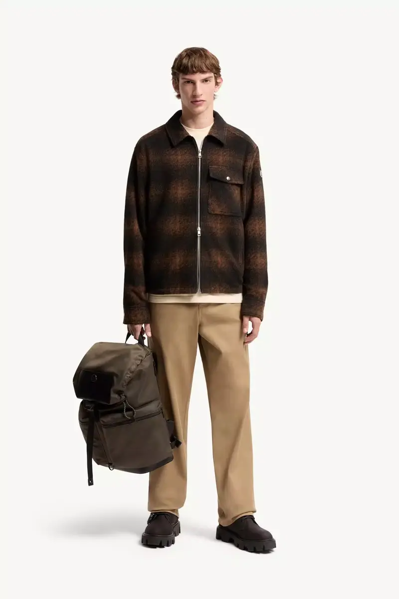 Moncler Check Jersey Zip-up Shirt Jacket | Thumbnail 3 Moncler Check Jersey Zip-up Shirt Jacket | Thumbnail 3
