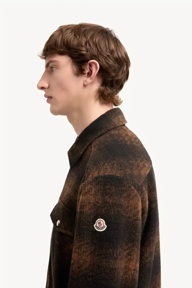 Moncler Check Jersey Zip-up Shirt Jacket | Thumbnail 4 Moncler Check Jersey Zip-up Shirt Jacket | Thumbnail 4
