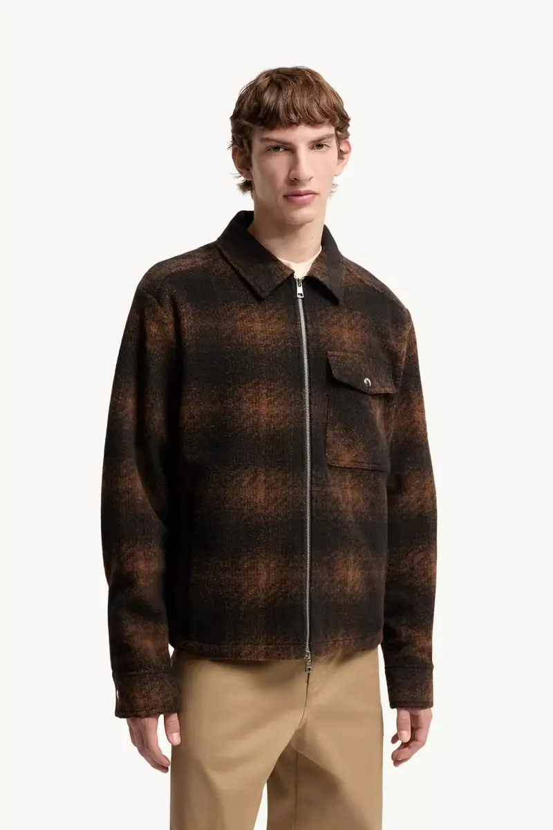 Moncler Check Jersey Zip-up Shirt Jacket | Thumbnail 5 Moncler Check Jersey Zip-up Shirt Jacket | Thumbnail 5