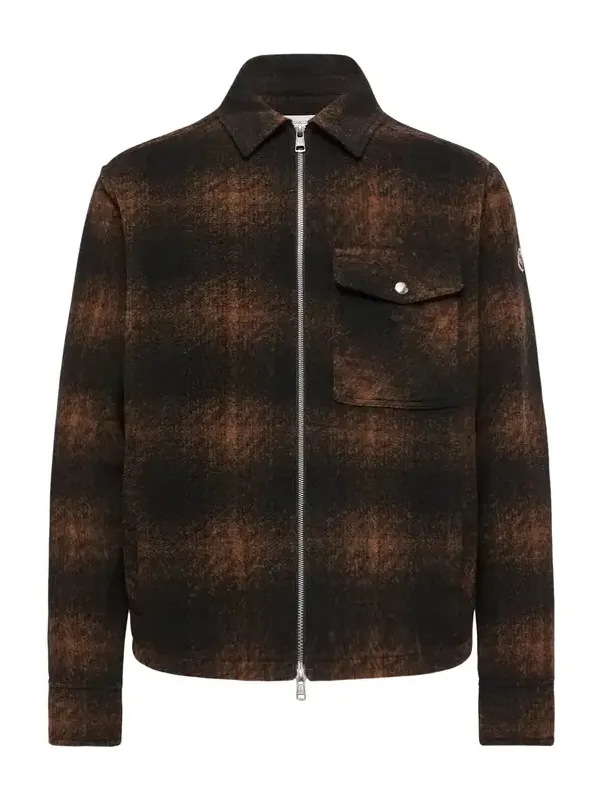 Check Jersey Zip-up Shirt Jacket Check Jersey Zip-up Shirt Jacket