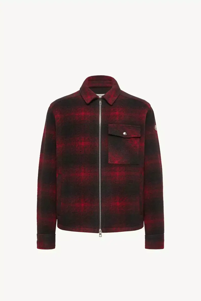 Moncler Check Jersey Zip-up Shirt Jacket | Thumbnail 2 Moncler Check Jersey Zip-up Shirt Jacket | Thumbnail 2