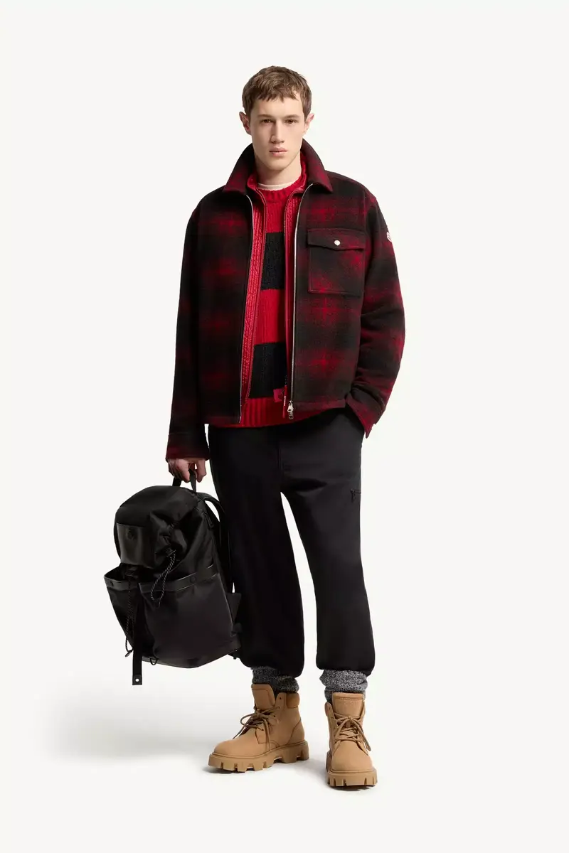 Moncler Check Jersey Zip-up Shirt Jacket | Thumbnail 3 Moncler Check Jersey Zip-up Shirt Jacket | Thumbnail 3