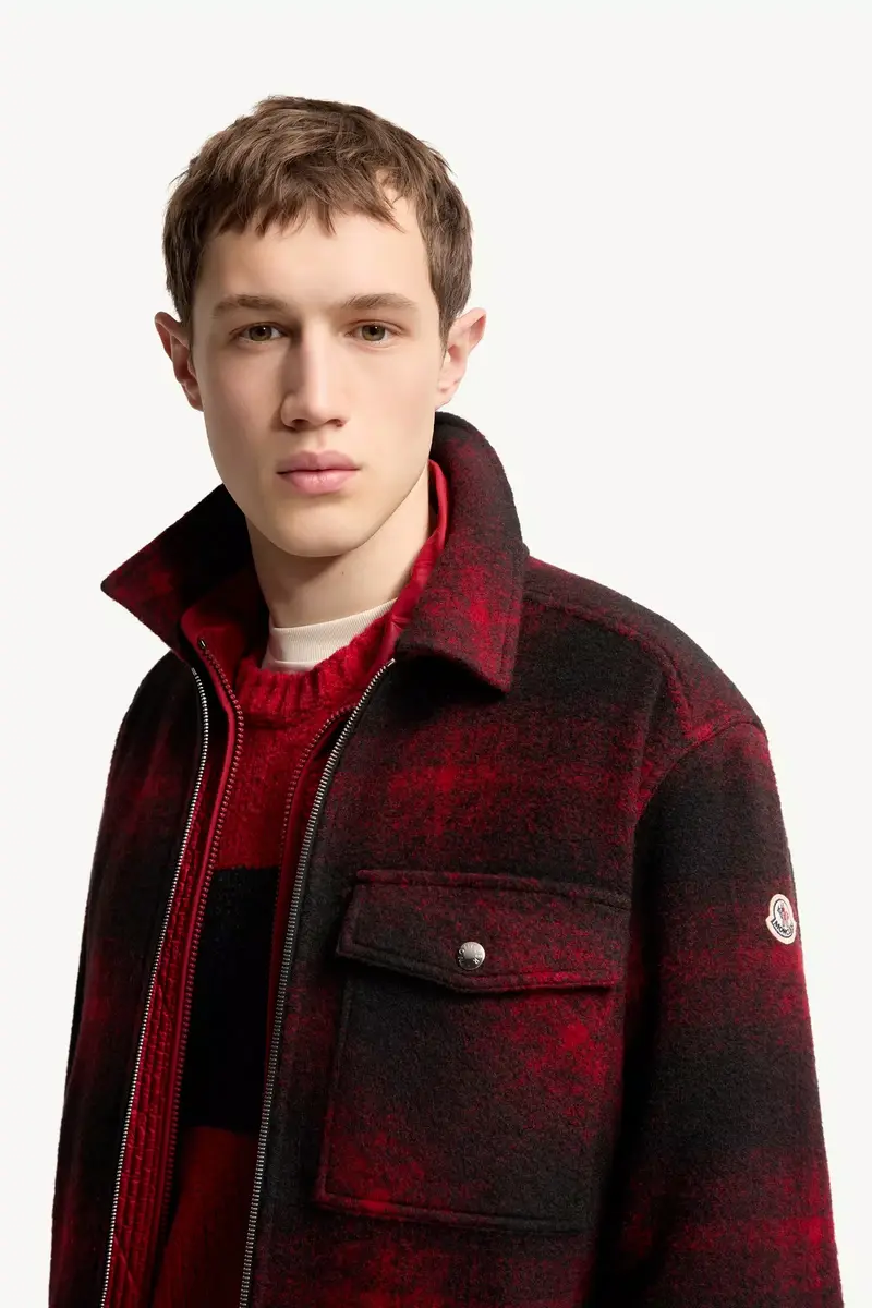 Moncler Check Jersey Zip-up Shirt Jacket | Thumbnail 4 Moncler Check Jersey Zip-up Shirt Jacket | Thumbnail 4