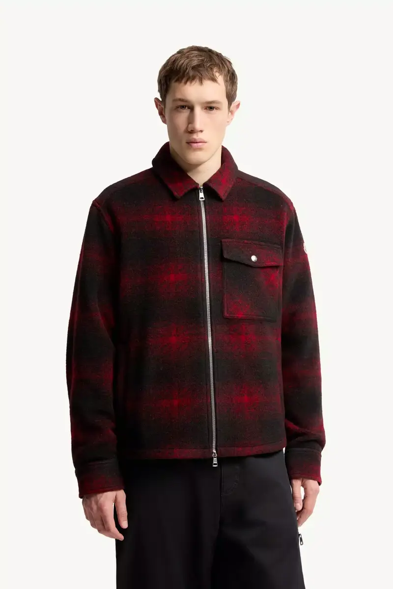 Moncler Check Jersey Zip-up Shirt Jacket | Thumbnail 5 Moncler Check Jersey Zip-up Shirt Jacket | Thumbnail 5