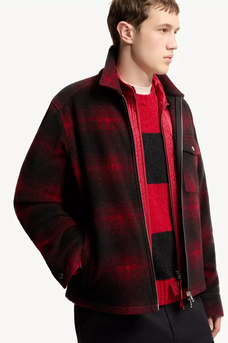 Moncler Check Jersey Zip-up Shirt Jacket | Thumbnail 7 Moncler Check Jersey Zip-up Shirt Jacket | Thumbnail 7