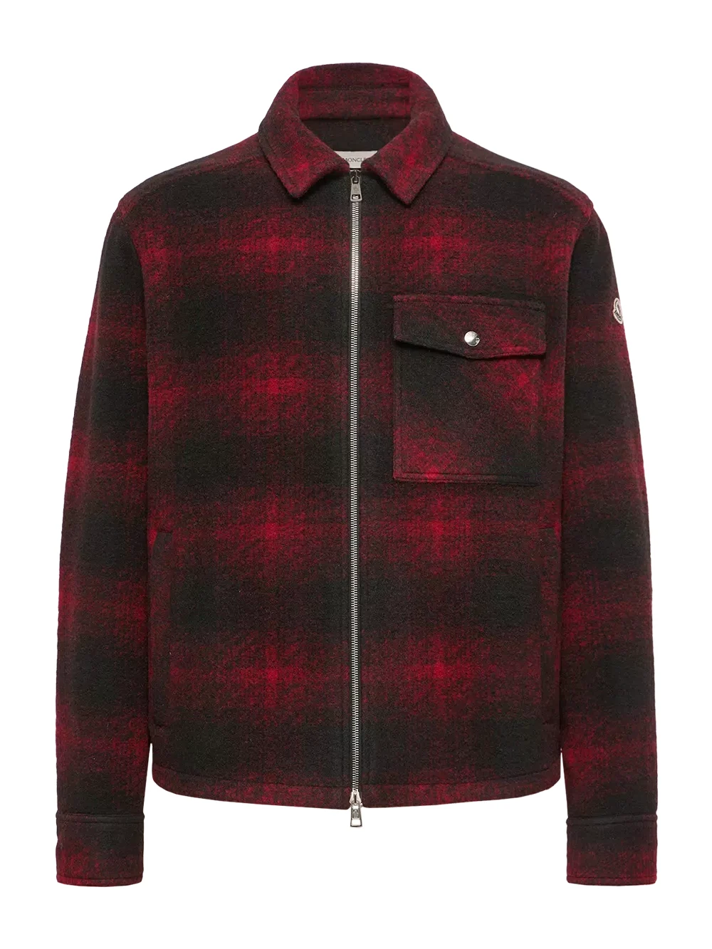 Moncler Check Jersey Zip-up Shirt Jacket