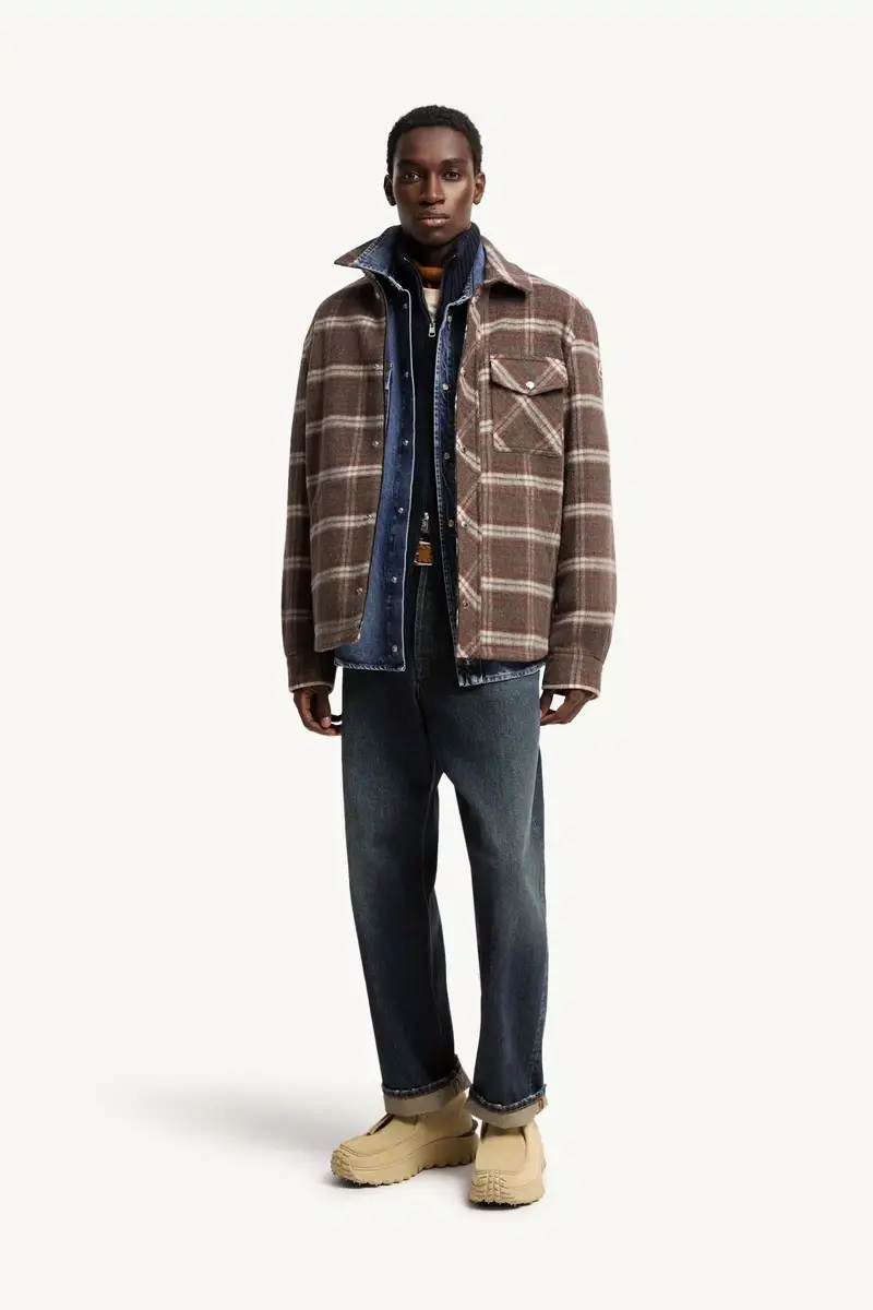 Moncler Check Wool Shirt Jacket | Thumbnail 3 Moncler Check Wool Shirt Jacket | Thumbnail 3