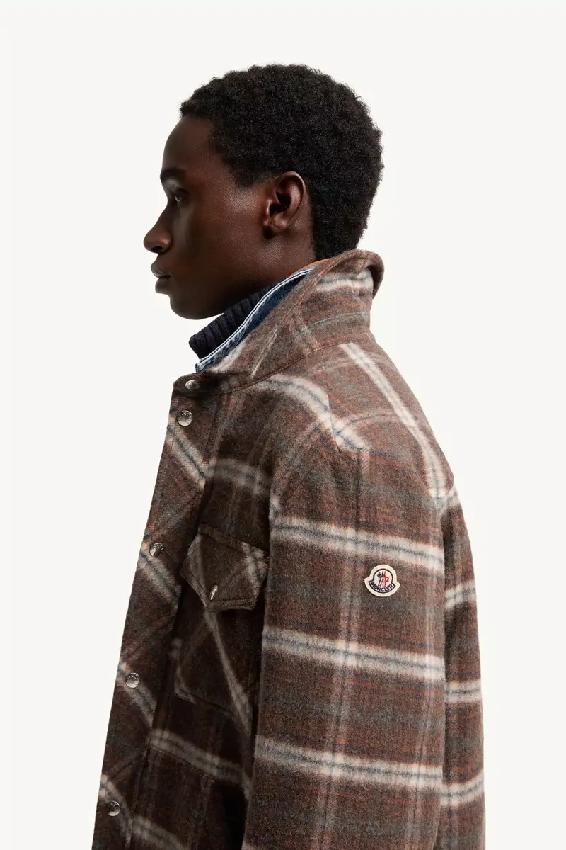 Moncler Check Wool Shirt Jacket | Thumbnail 4 Moncler Check Wool Shirt Jacket | Thumbnail 4