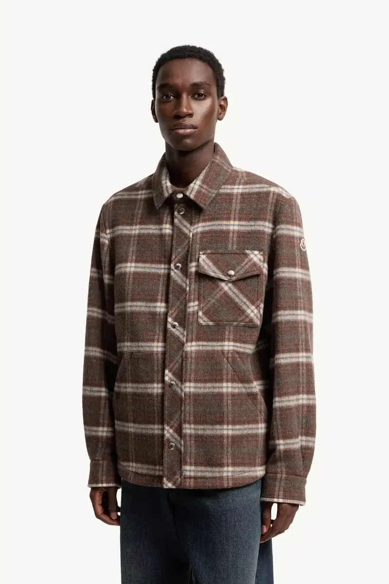 Moncler Check Wool Shirt Jacket | Thumbnail 5 Moncler Check Wool Shirt Jacket | Thumbnail 5