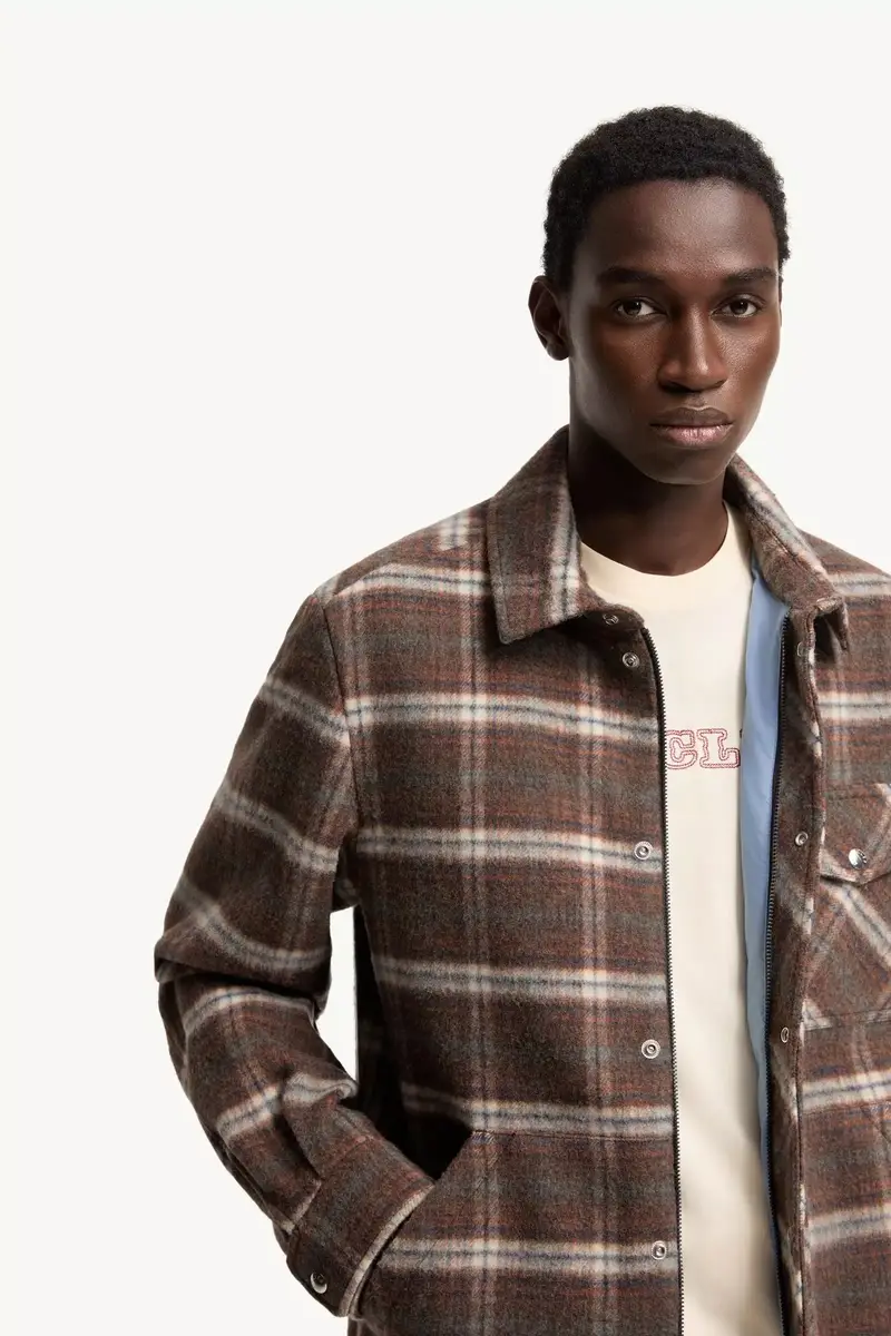 Moncler Check Wool Shirt Jacket | Thumbnail 7 Moncler Check Wool Shirt Jacket | Thumbnail 7