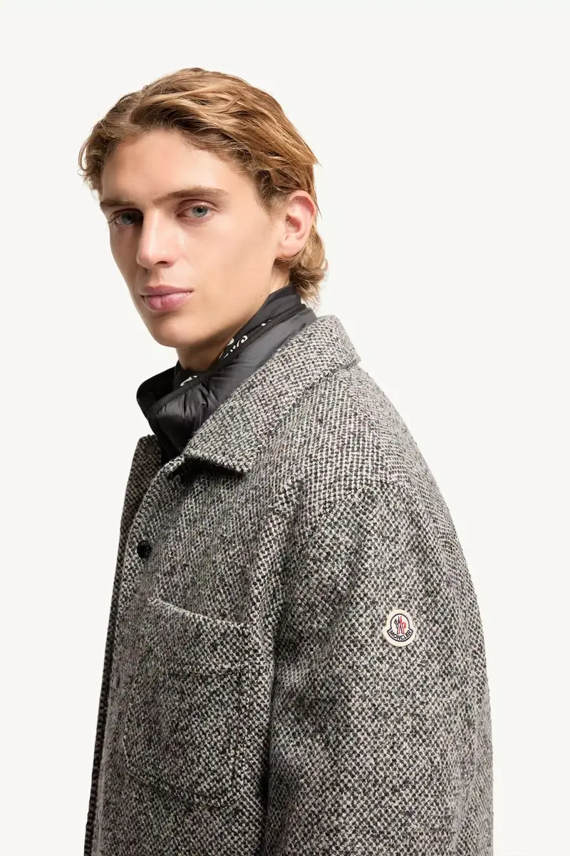 Moncler Melange Wool Blend Shirt Jacket | Thumbnail 4 Moncler Melange Wool Blend Shirt Jacket | Thumbnail 4