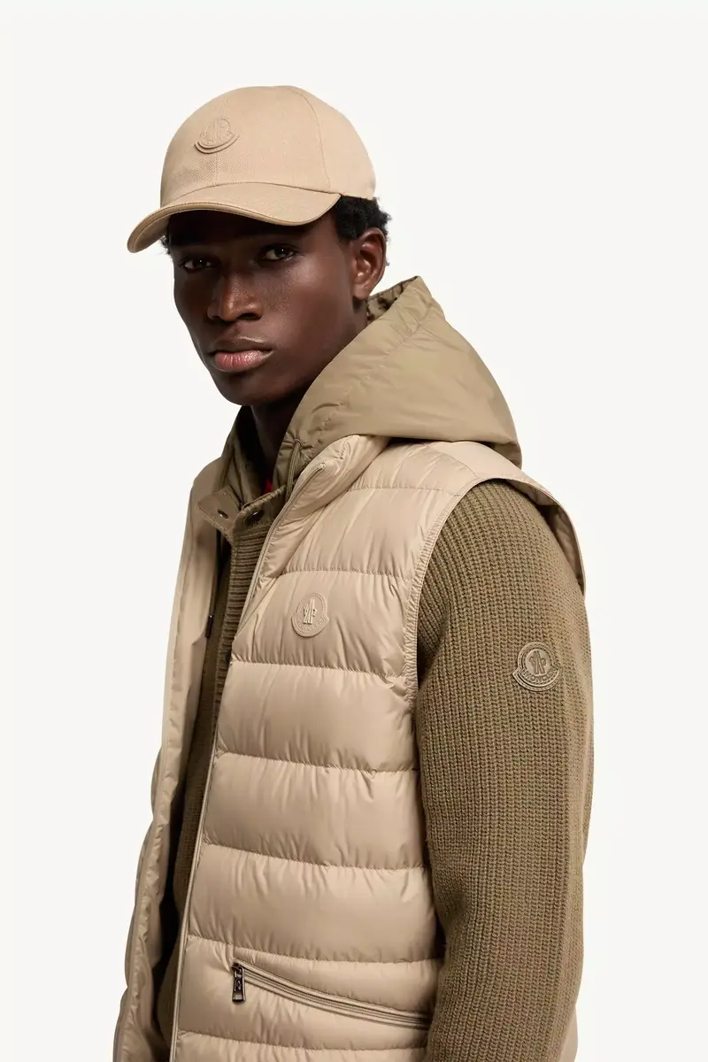 Moncler Leather Logo Cotton Gabardine Baseball Cap | Thumbnail 3