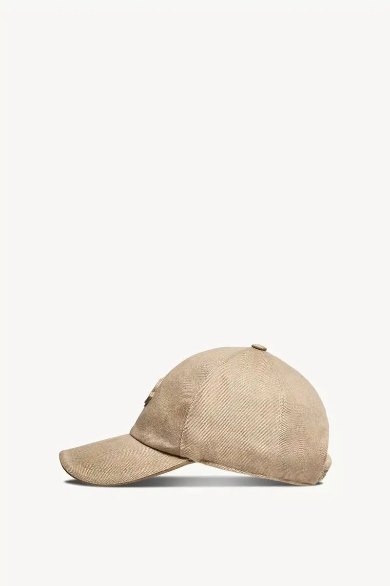 Moncler Leather Logo Cotton Gabardine Baseball Cap | Thumbnail 4