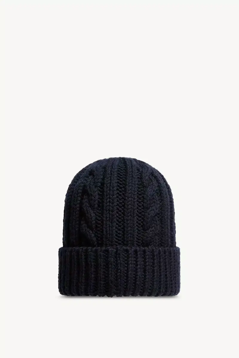 Moncler Leather Logo Wool Beanie | Thumbnail 5
