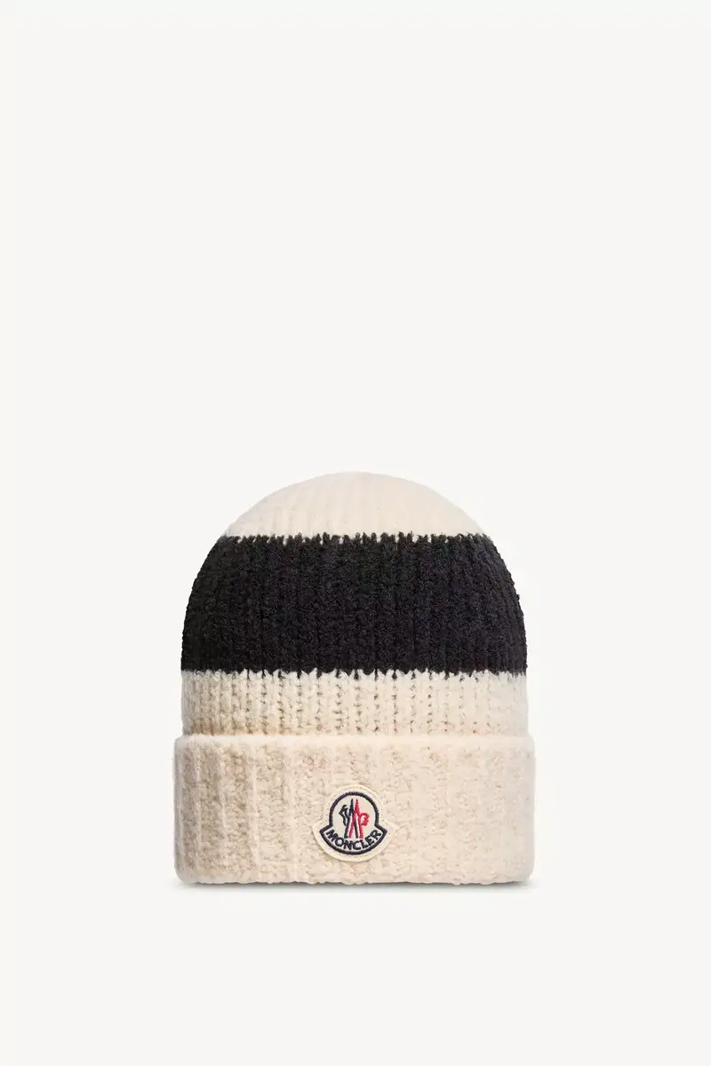 Moncler Striped Wool Blend Bouclé Knit Beanie | Thumbnail 2