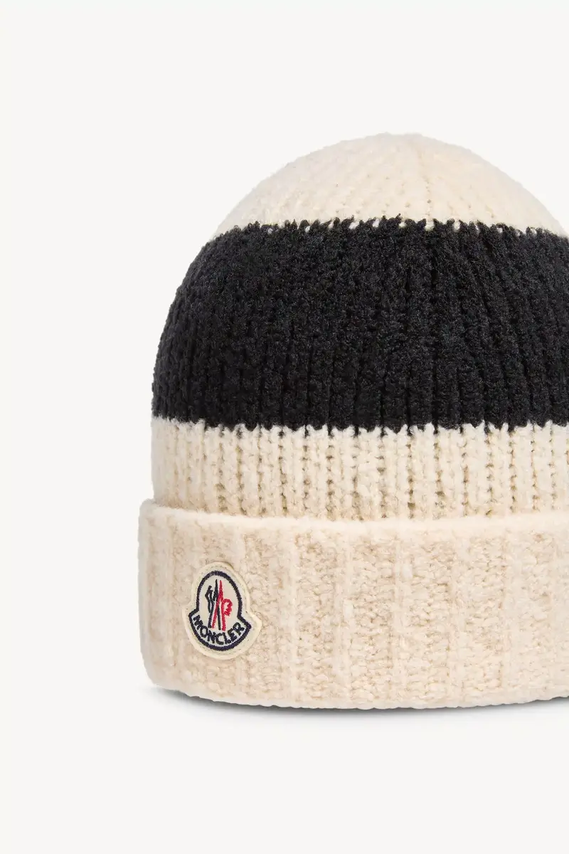 Moncler Striped Wool Blend Bouclé Knit Beanie | Thumbnail 4