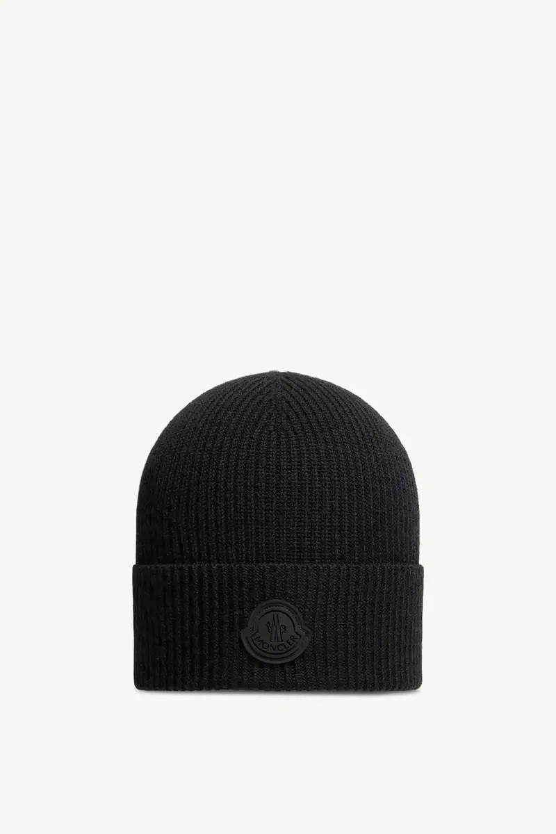 Moncler Logo Wool Beanie | Thumbnail 2 Moncler Logo Wool Beanie | Thumbnail 2