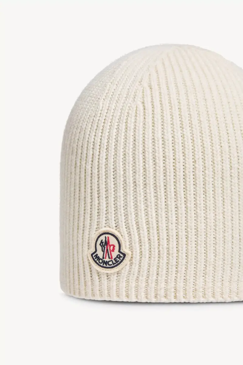 Moncler Logo Wool Beanie | Thumbnail 4 Moncler Logo Wool Beanie | Thumbnail 4
