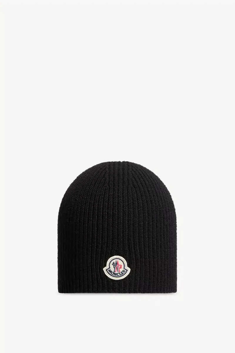 Moncler Logo Wool Beanie | Thumbnail 2 Moncler Logo Wool Beanie | Thumbnail 2