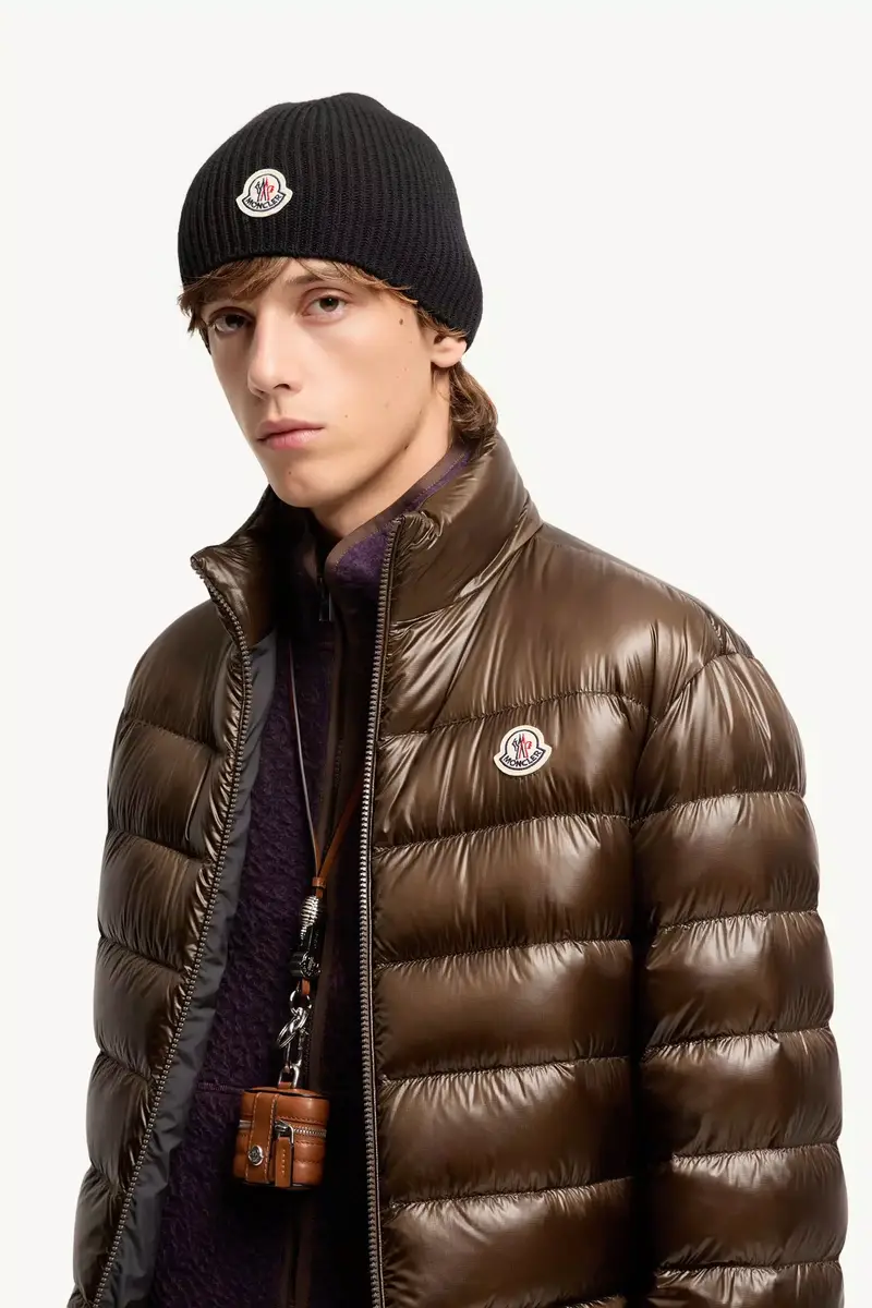 Moncler Logo Wool Beanie | Thumbnail 3 Moncler Logo Wool Beanie | Thumbnail 3
