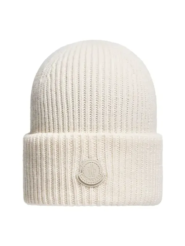 Leather Logo Cashmere Beanie