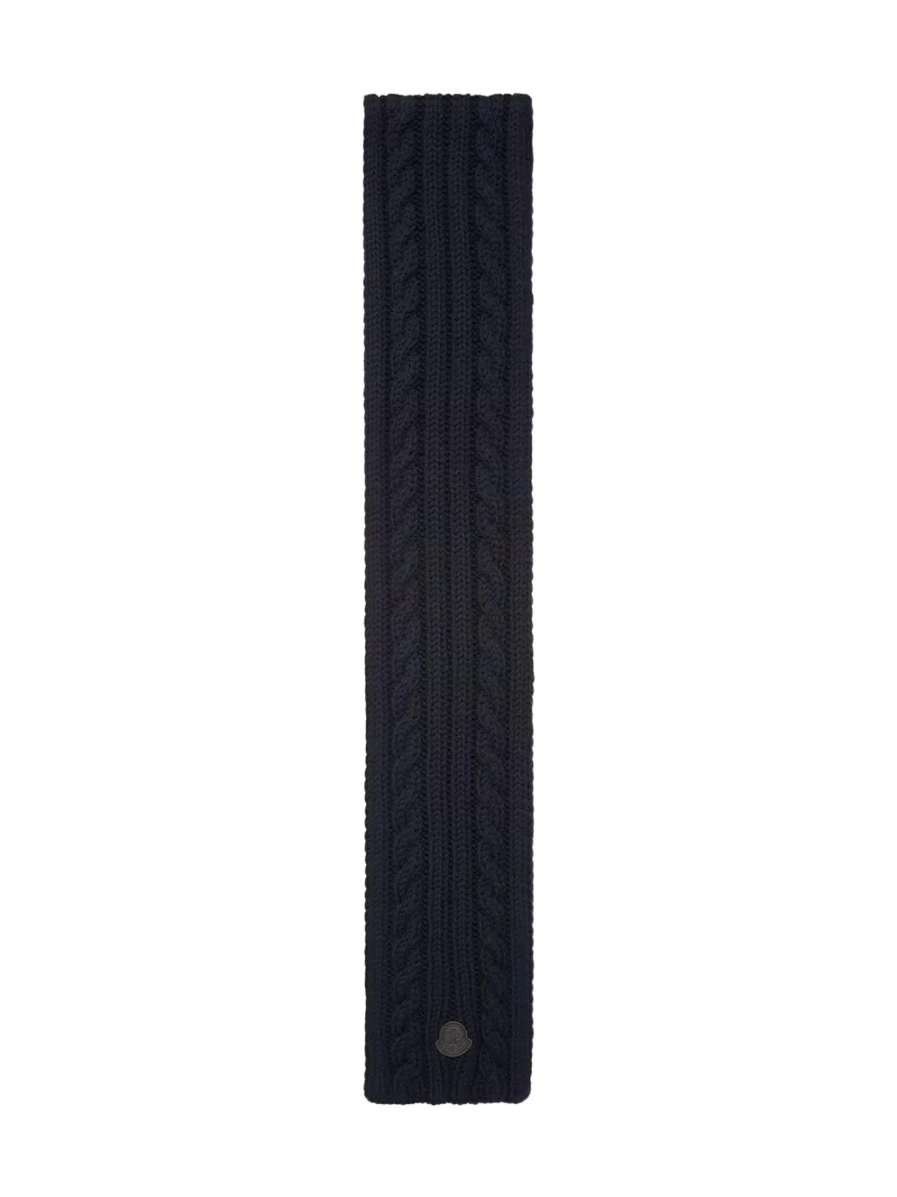 Leather Logo Wool Scarf