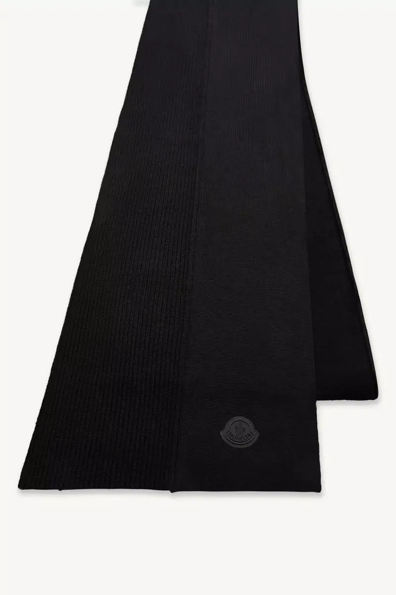 Moncler Logo Wool Rib Knit Scarf | Thumbnail 4