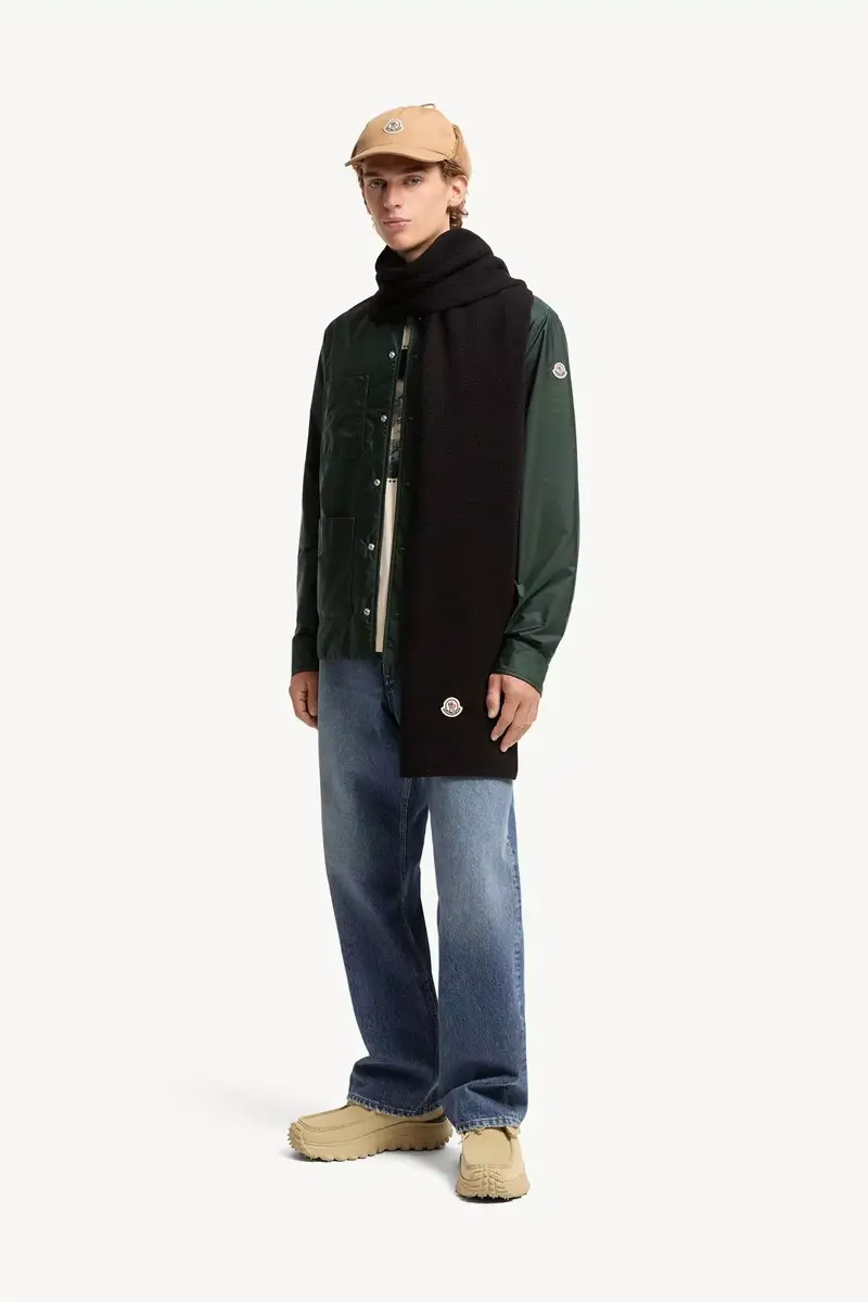 Moncler Wool Blend Logo Scarf | Thumbnail 3