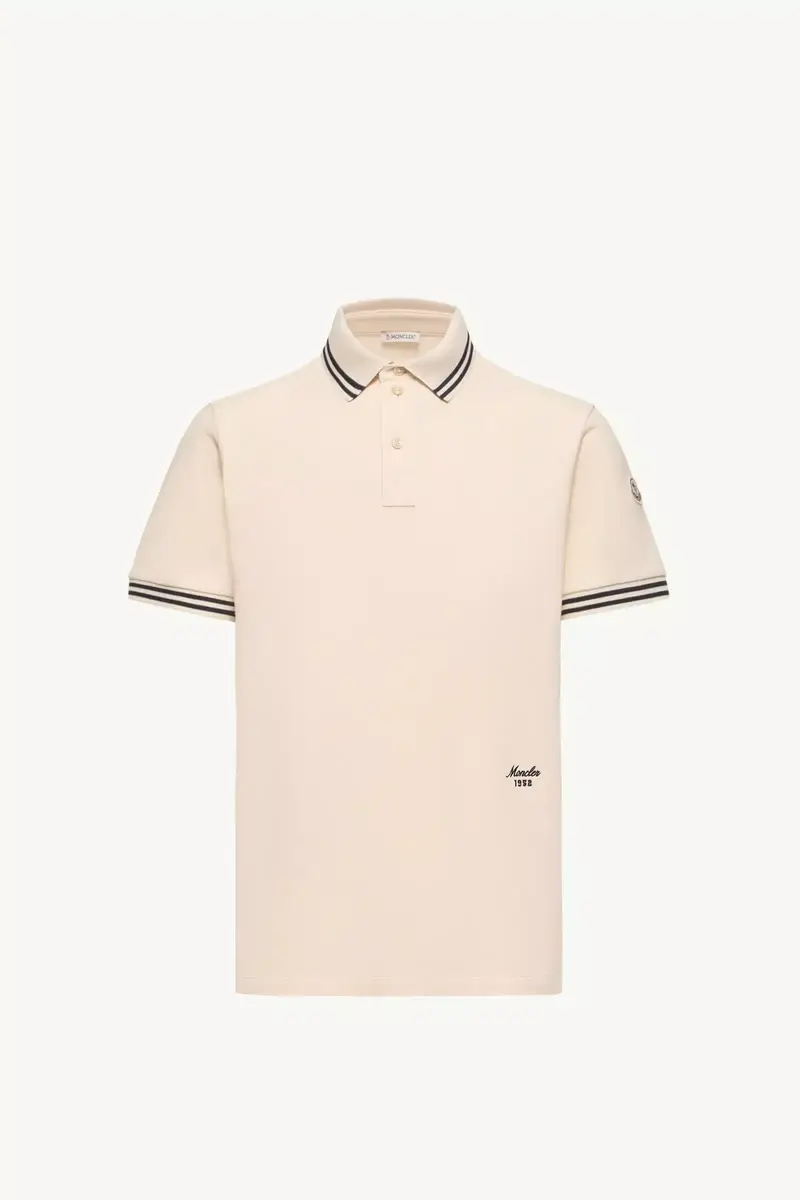 Moncler Striped Trim Cotton Piquet Polo Shirt | Thumbnail 2 Moncler Striped Trim Cotton Piquet Polo Shirt | Thumbnail 2