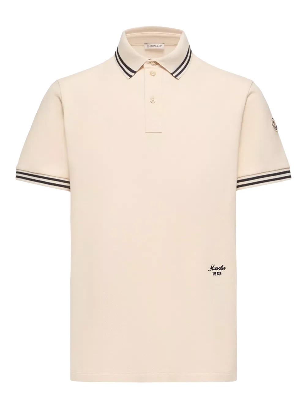 Striped Trim Cotton Piquet Polo Shirt Striped Trim Cotton Piquet Polo Shirt