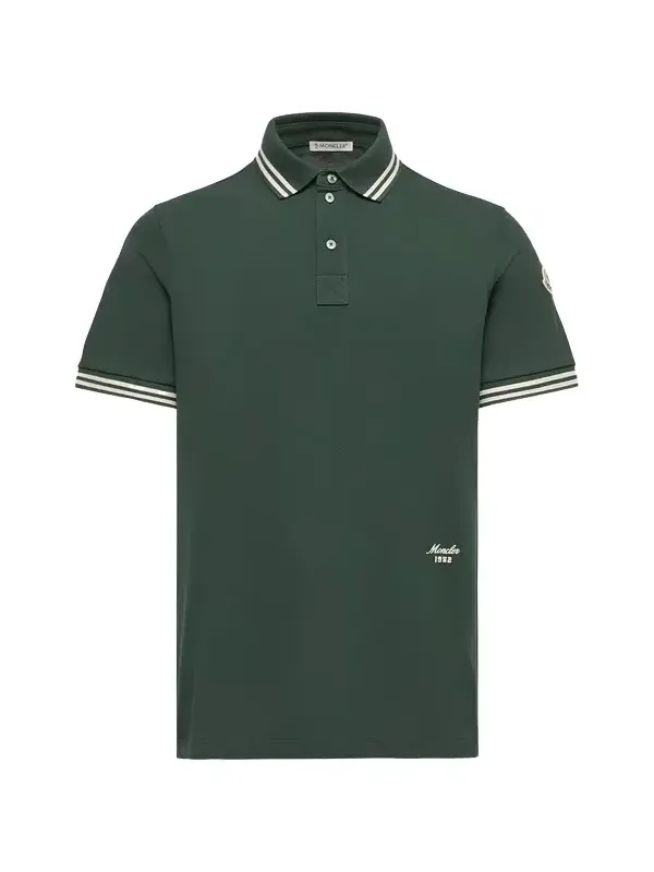 Striped Trim Cotton Piquet Polo Shirt Striped Trim Cotton Piquet Polo Shirt