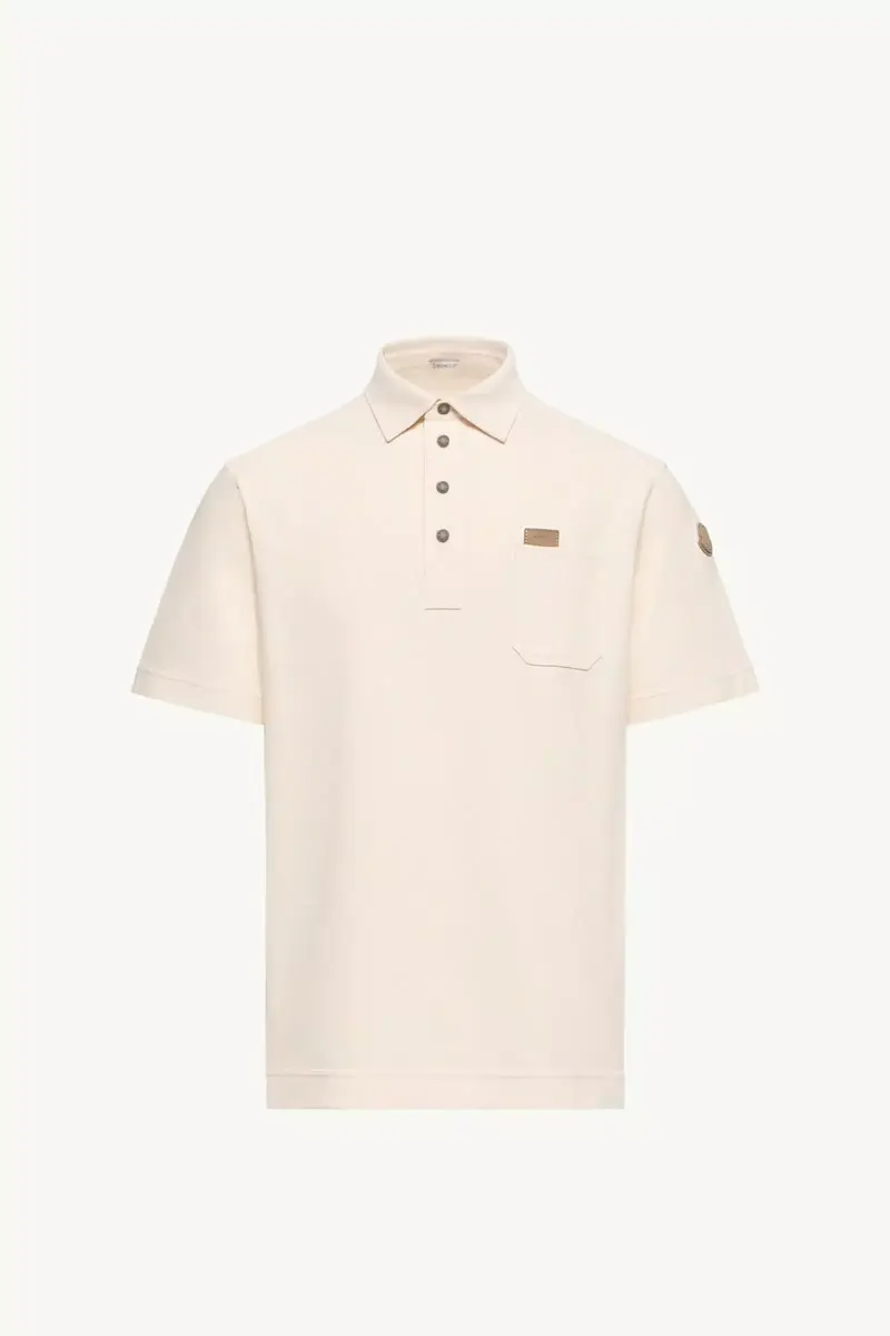 Moncler Leather Logo Tag Cotton Polo Shirt | Thumbnail 2 Moncler Leather Logo Tag Cotton Polo Shirt | Thumbnail 2