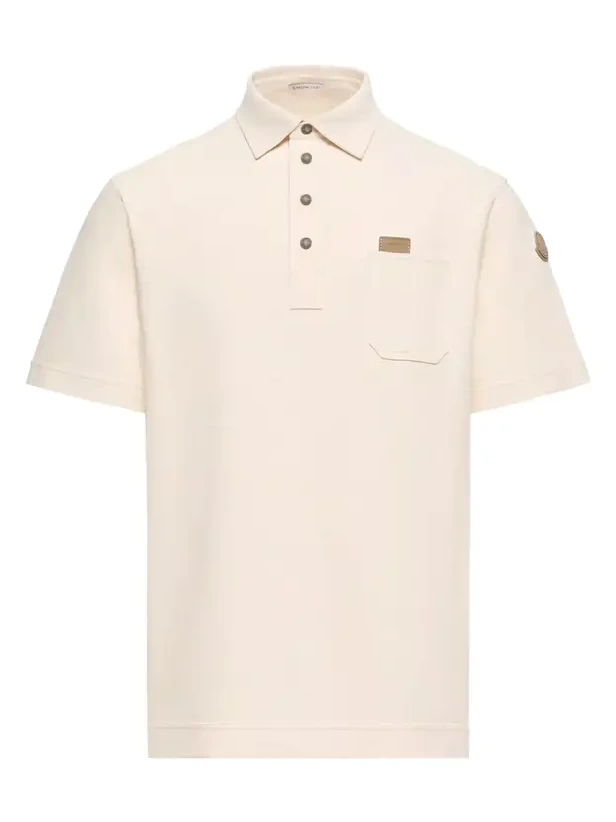 Leather Logo Tag Cotton Polo Shirt Leather Logo Tag Cotton Polo Shirt