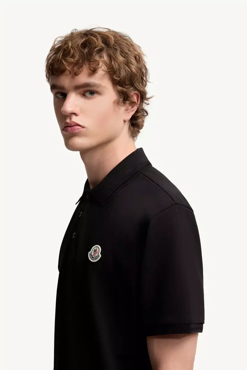 Moncler Logo Patch Cotton Piquet Polo Shirt | Thumbnail 4 Moncler Logo Patch Cotton Piquet Polo Shirt | Thumbnail 4