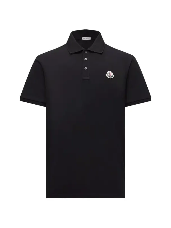 Logo Patch Cotton Piquet Polo Shirt