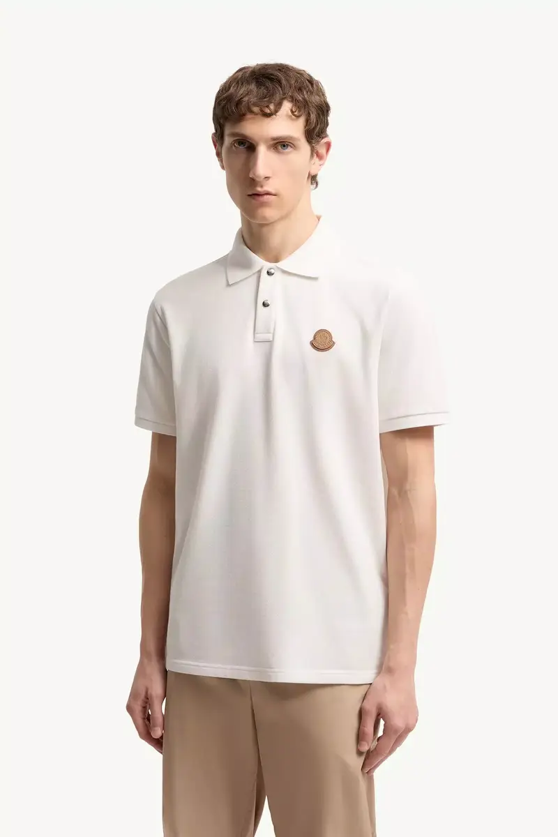 Moncler Logo Patch Cotton Piquet Polo Shirt | Thumbnail 4