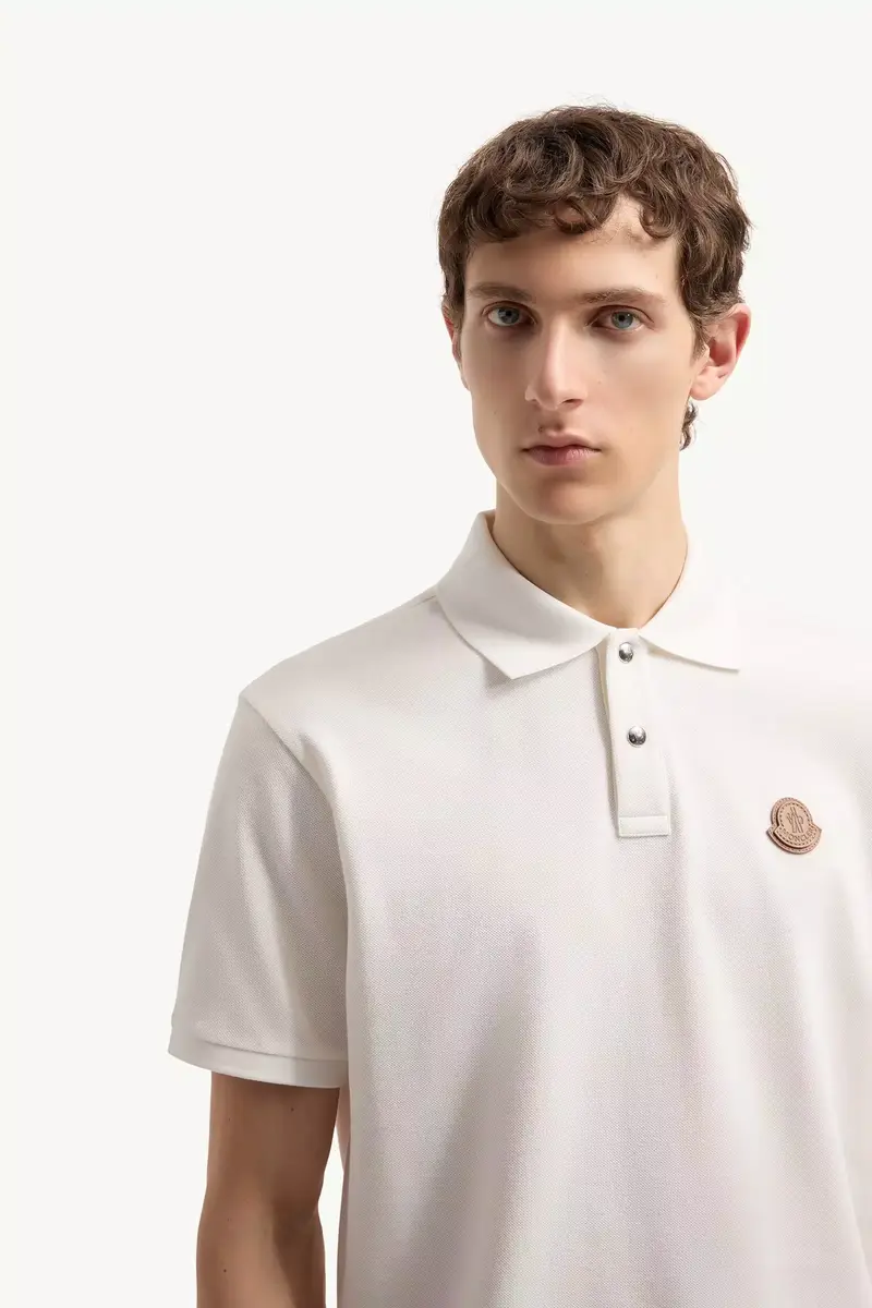 Moncler Logo Patch Cotton Piquet Polo Shirt | Thumbnail 6