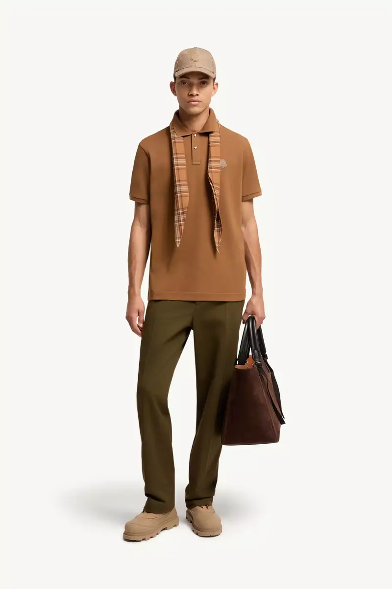 Moncler Logo Patch Cotton Piquet Polo Shirt | Thumbnail 3 Moncler Logo Patch Cotton Piquet Polo Shirt | Thumbnail 3