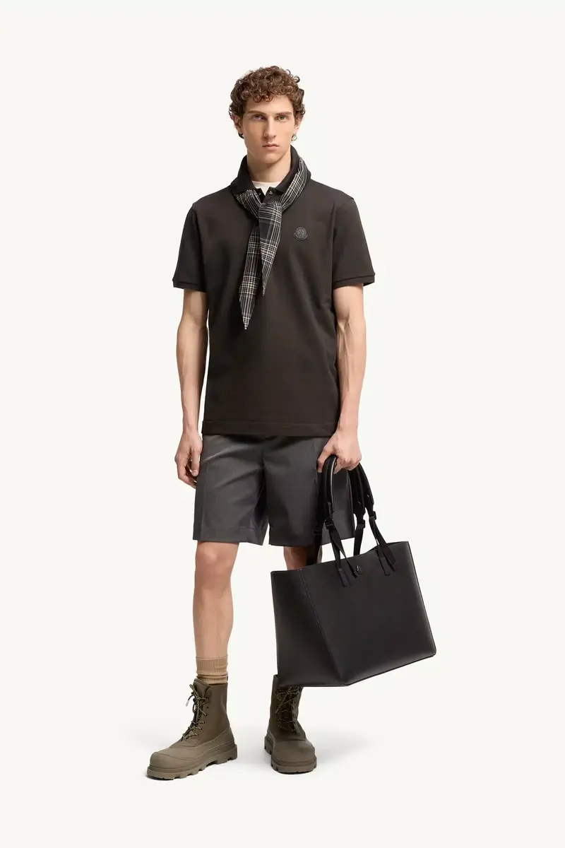Moncler Logo Patch Cotton Piquet Polo Shirt | Thumbnail 3 Moncler Logo Patch Cotton Piquet Polo Shirt | Thumbnail 3