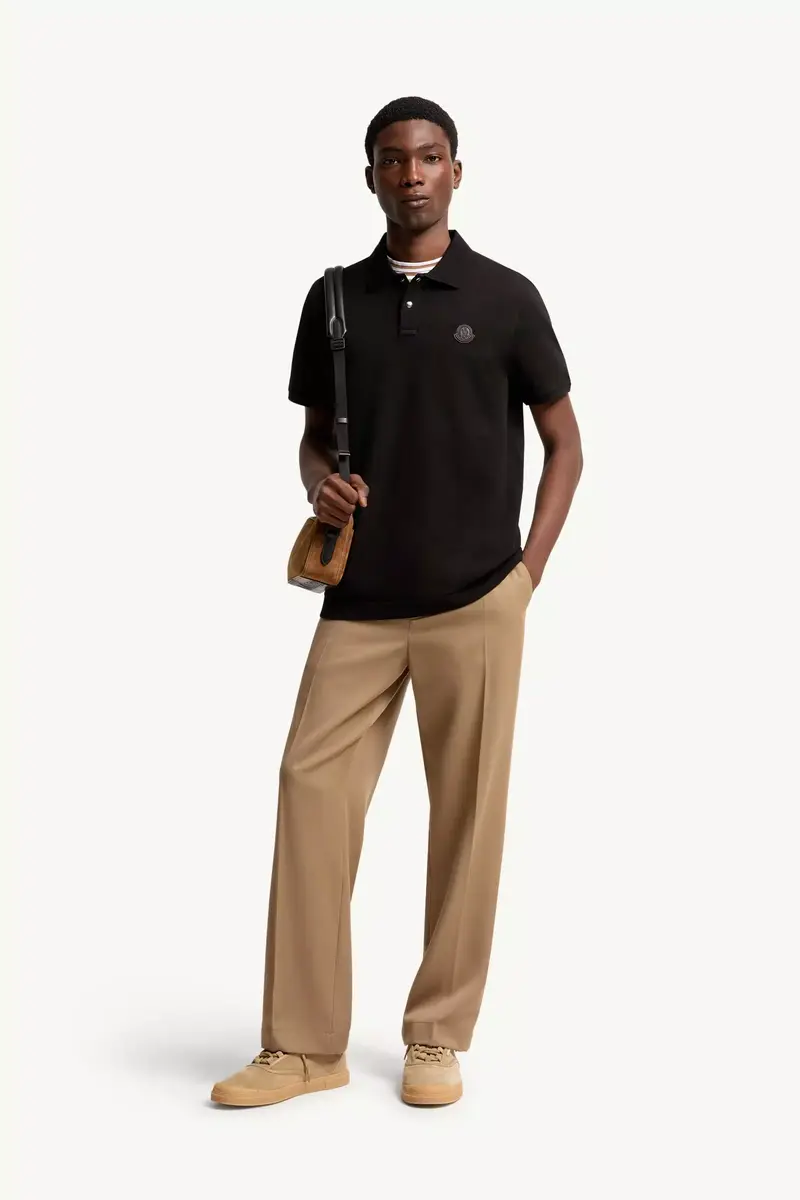 Moncler Logo Patch Cotton Piquet Polo Shirt | Thumbnail 3 Moncler Logo Patch Cotton Piquet Polo Shirt | Thumbnail 3