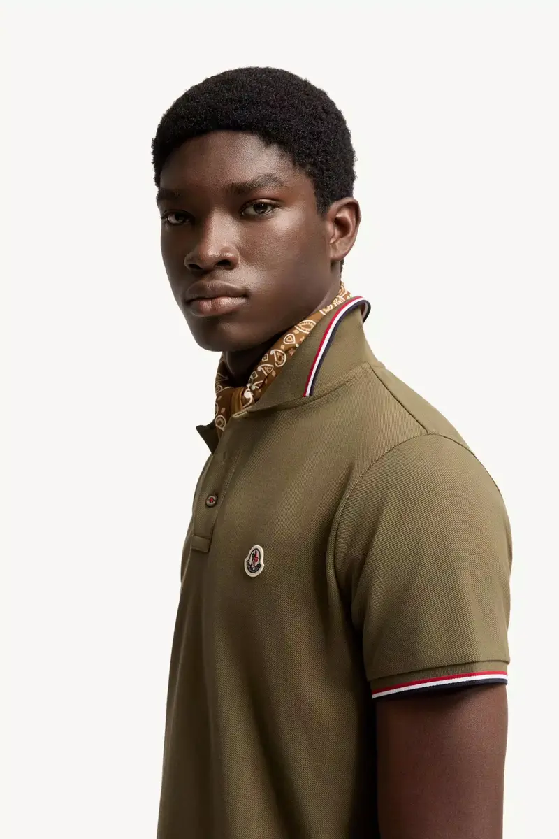 Moncler Tricolor-trimmed Cotton Piquet Polo Shirt | Thumbnail 4