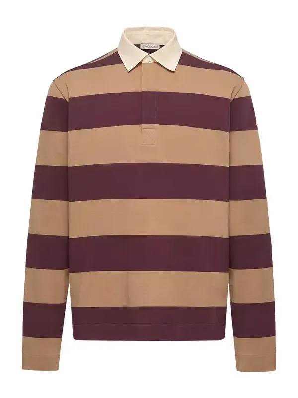 Striped Cotton Long Sleeve Polo Shirt Striped Cotton Long Sleeve Polo Shirt