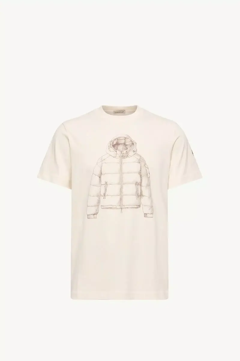 Moncler Down Jacket Print Cotton T-shirt | Thumbnail 2 Moncler Down Jacket Print Cotton T-shirt | Thumbnail 2