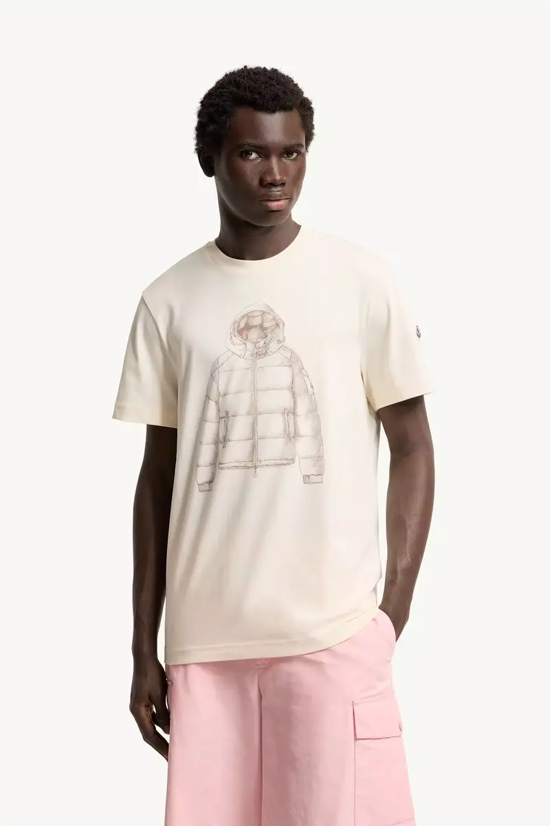 Moncler Down Jacket Print Cotton T-shirt | Thumbnail 5 Moncler Down Jacket Print Cotton T-shirt | Thumbnail 5