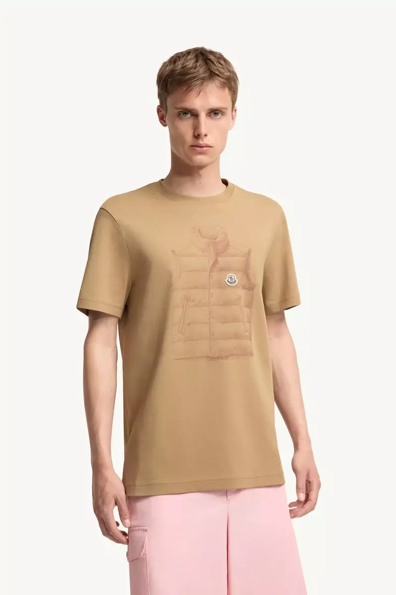 Moncler Down Jacket Print Cotton T-shirt | Thumbnail 5 Moncler Down Jacket Print Cotton T-shirt | Thumbnail 5