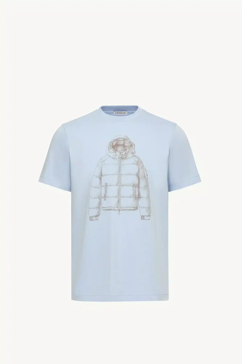 Moncler Down Jacket Print Cotton T-shirt | Thumbnail 2 Moncler Down Jacket Print Cotton T-shirt | Thumbnail 2
