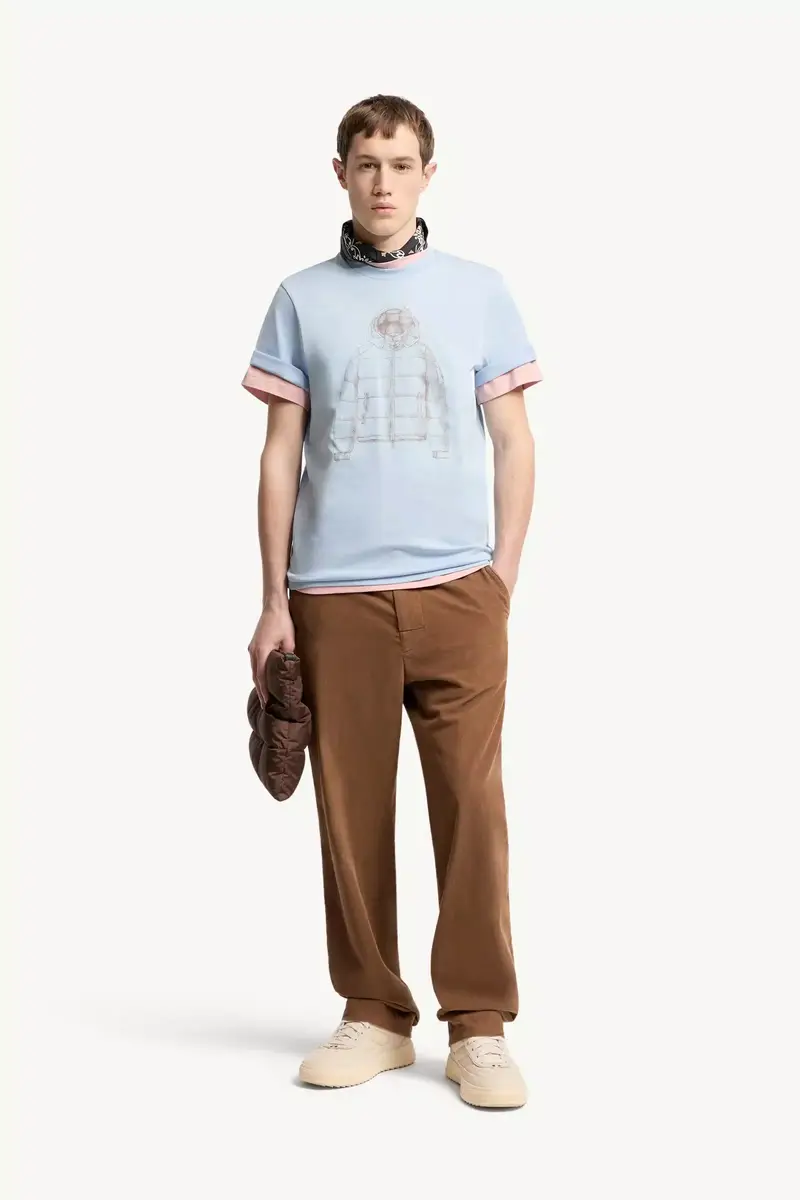 Moncler Down Jacket Print Cotton T-shirt | Thumbnail 3 Moncler Down Jacket Print Cotton T-shirt | Thumbnail 3