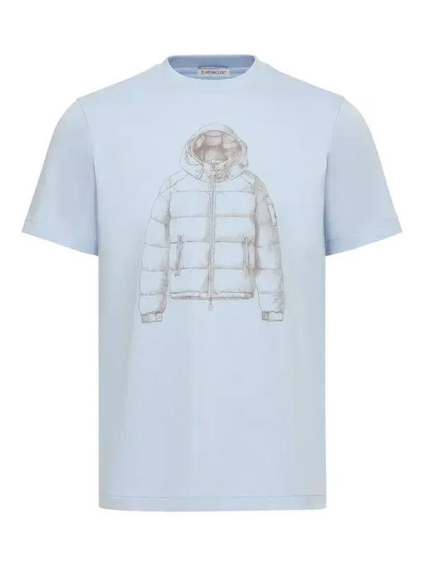 Down Jacket Print Cotton T-shirt