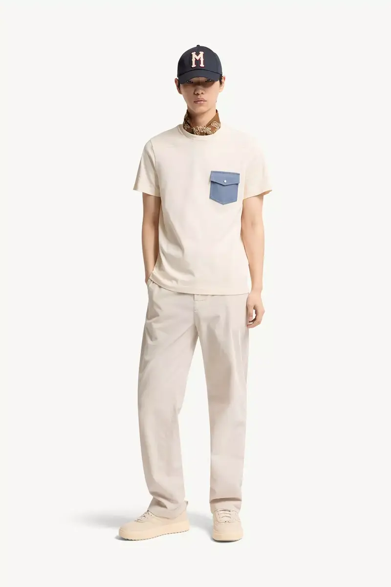 Moncler Cotton Jersey T-shirt With Denim Pocket | Thumbnail 2 Moncler Cotton Jersey T-shirt With Denim Pocket | Thumbnail 2